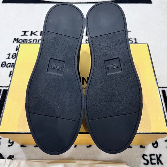 Fendi Bag Bug With 100% Real Nutria Silver Fox Fur Slip-On Leather Shoes main image 11